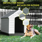 Niche pour chien en plastique BOSSIN, pour chiens de petite à grande taille, abri isolé intérieur/extérieur avec plancher surélevé