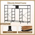 COZONY Meuble TV 55 avec commode en tissu 11 tiroirs et étagères ouvertes, organisateur de rangement pour chambre et salon