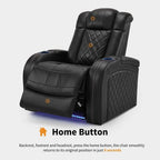 Fauteuil inclinable électrique MCombo avec appuie-tête réglable, siège de cinéma maison à deux moteurs avec port USB, cuir respirant HTS411