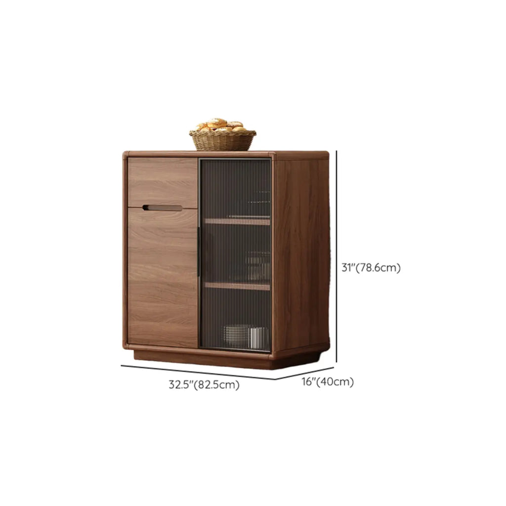 Buffet en bois moderne avec de spacieux placards de rangement