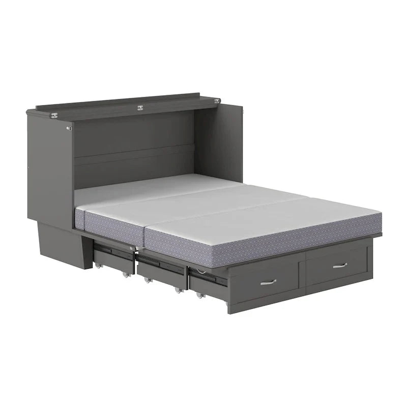 Lit escamotable coffre Chelsea Queen avec matelas