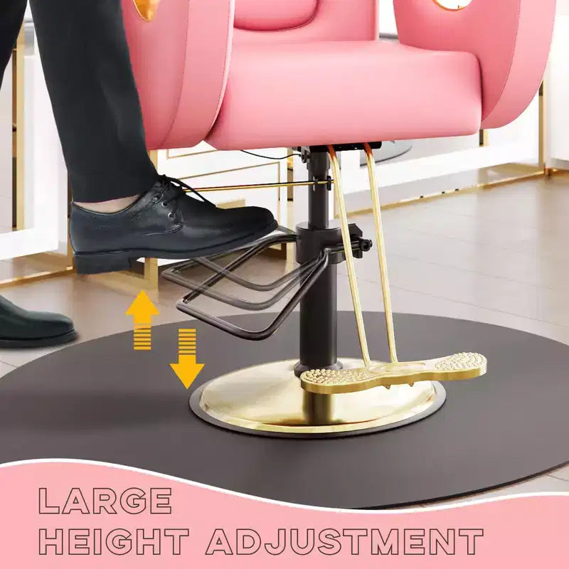Fauteuil de barbier pivotant à 360°, Fauteuil de coiffeur avec pompe hydraulique robuste, appui-tête réglable et dossier inclinable, Fauteuil de salon inclinable