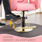 Fauteuil de barbier pivotant à 360°, Fauteuil de coiffeur avec pompe hydraulique robuste, appui-tête réglable et dossier inclinable, Fauteuil de salon inclinable