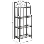 SAFAVIEH Bryn Étagère de boulanger d'extérieur victorienne en fer forgé à 4 niveaux - 63,5 cm l x 38,1 cm P x 160 cm H - 25L x 15P x 63H