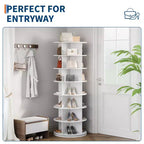 Tour de rangement pour chaussures rotative à 7 niveaux, organisateur de chaussures sur pied, présentoir à chaussures vertical rotatif à 360°, support de rangement rond pour chaussures