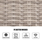 Ensemble de salle à manger rond 7 pièces en rotin tressé d'extérieur avec coussins par Moda Furnishings