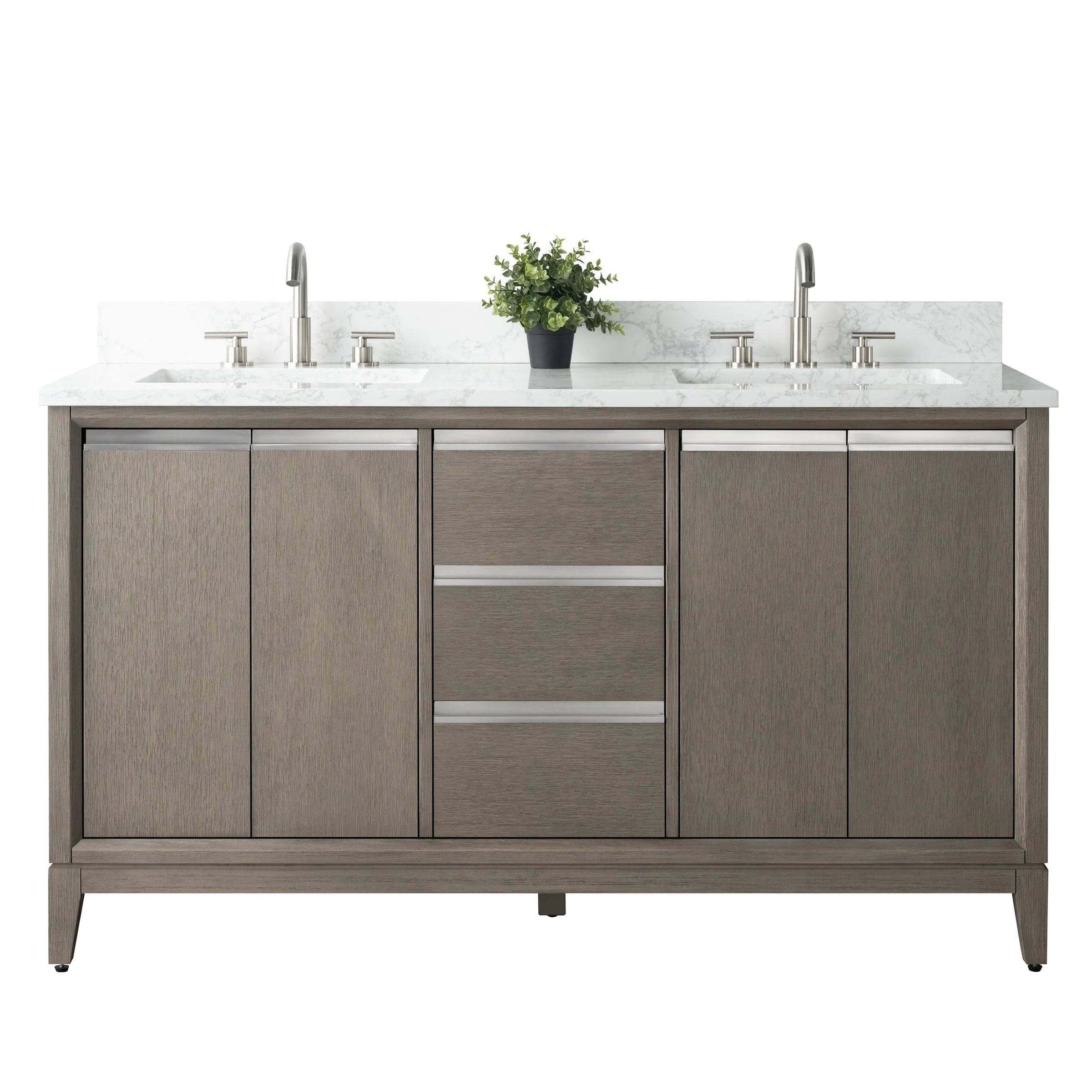 Meuble-lavabo Vanity Art avec évier en céramique et dessus en marbre reconstitué