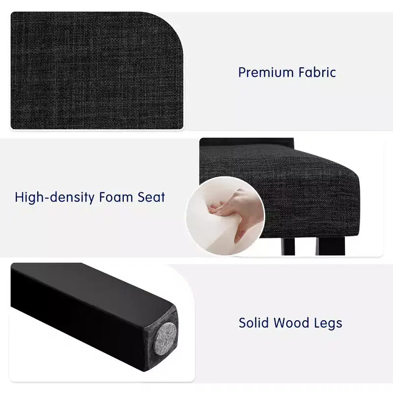 Subrtex Chaise de salle à manger Parsons rembourrée en bois massif et lin (Lot de 2)