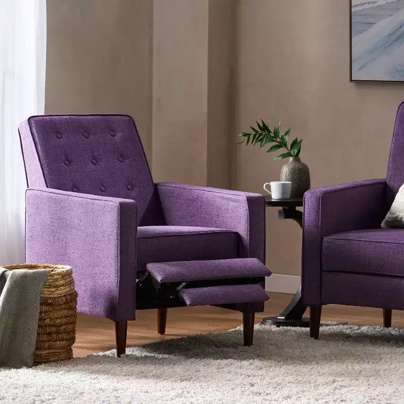 GDFStudio Mason Fauteuils inclinables capitonnés à dossier basculant de style moderne du milieu du siècle