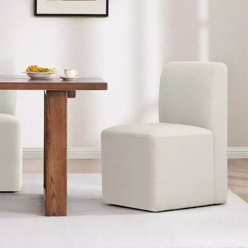 Chaises de salle à manger roulantes rembourrées Spruce&Spring avec roulettes, lot de 2