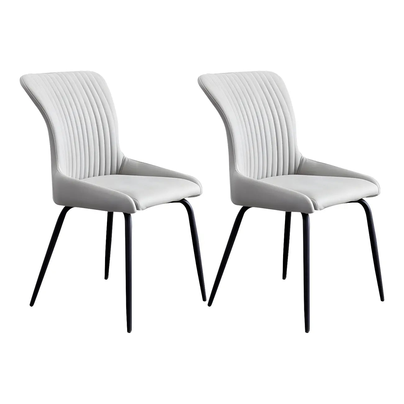 Chaises de salle à manger sans accoudoirs gris foncé industrielles