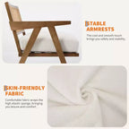Fauteuil d'appoint de ferme du milieu du siècle - Fauteuil en bois avec dossier en rotin et coussin en lin pour salon, chambre