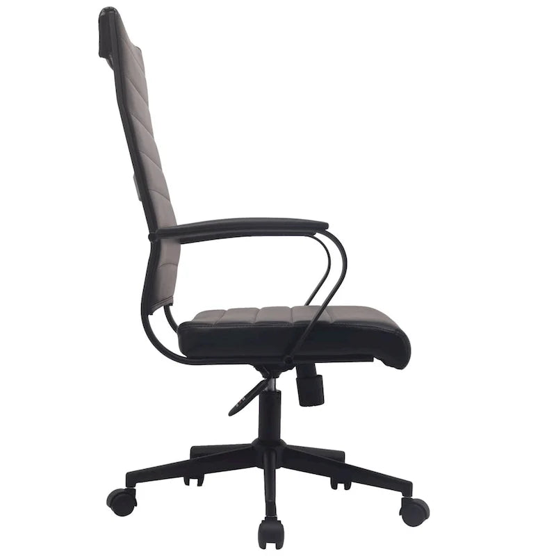 Chaise de bureau moderne haute avec dossier haut, en similicuir PU, pivotante, inclinable, réglable, avec coussin, modèle de designer, pour dirigeant