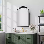 Armoire à pharmacie en fer forgé doré de 19,5 x 29,64 pouces avec miroir, armoire de salle de bain avec miroir sculpté