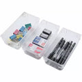 Basicwise Lot de 3 organiseurs de tiroirs en plastique transparent