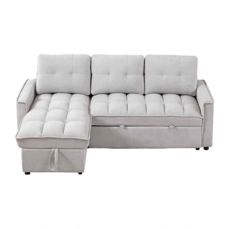Canapé-lit d'angle escamotable en chenille 78,75 po avec ports de chargement