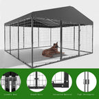 Grande niche extérieure pour chien L 118 x P 118 x H 70, enclos pour chien robuste avec toit étanche