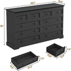 Commode à 10 tiroirs, grande commode à 55 tiroirs en bois et chiffonnier