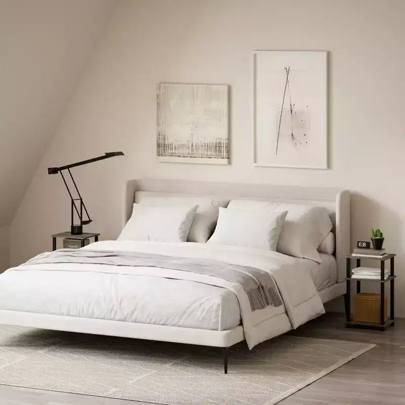 HOMLUX Lot de 2 tables d'appoint à 3 niveaux, table de chevet avec étagère de rangement