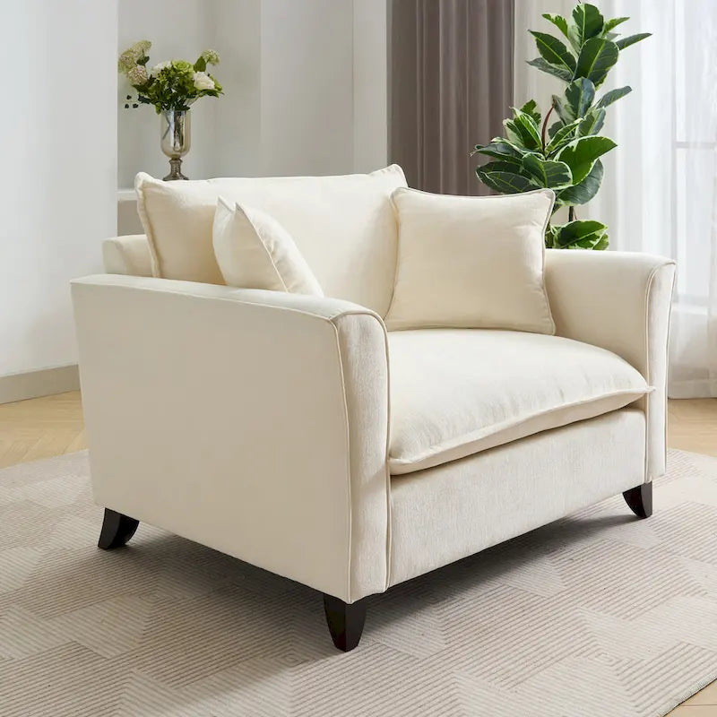 Fauteuil surdimensionné en tissu chenille