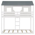 Lit superposé Luxystar de style cabane avec toit et fenêtre