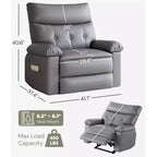 Fauteuil inclinable en cuir surdimensionné, inclinable manuel extra large, chaise longue avec accoudoirs et dossier confortables en éponge 1,5X pour salon, chambre
