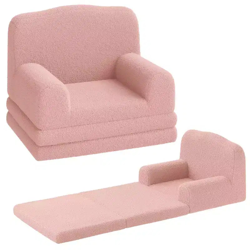 Canapé et fauteuil pour enfants 2-en-1 – Sofa en mousse pliable pour tout-petits