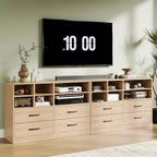 2 commodes en bois pour chambre à coucher avec étagères réglables, commodes modernes avec rangement ouvert, meuble TV pour salon, couloir